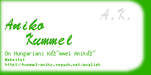 aniko kummel business card